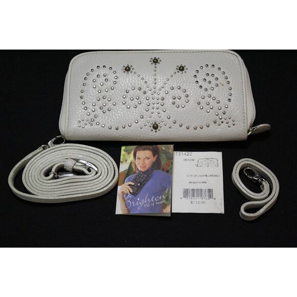 Brighton Large City Lights Wallet Pretty Tough Glam Studs w/ Strap NWT - Picture 1 of 6